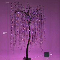 Lightshare 7 Feet Halloween Willow Tree 256 Led Lights For Home Festival Nativity Party And Christmas Decoration Includes Sp