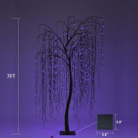 Lightshare 7 Feet Halloween Willow Tree With Spiders 256 Led Lights For Home Festival Nativity Party And Christmas Decoratio