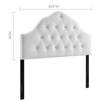 Modway Sovereign Queen Diamond Tufted Performance Velvet Headboard, White