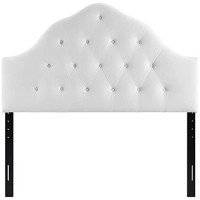 Modway Sovereign Queen Diamond Tufted Performance Velvet Headboard, White