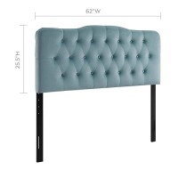 Modway Annabel Diamond Tufted Performance Velvet Queen Headboard In Light Blue