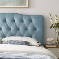 Modway Annabel Diamond Tufted Performance Velvet Queen Headboard In Light Blue