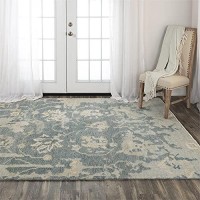 Alora Decor Abby 8 x 10 Traditional Dk GrayBlueGray Hand Knotted Area Rug