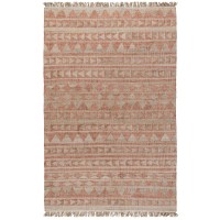 Camille Handwoven Jute Area Rug  Orange  Natural 5X8