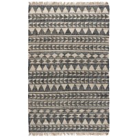 Camille Handwoven Jute Area Rug  Black 2X3