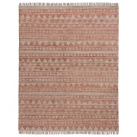 Camille Handwoven Jute Area Rug  Orange  Natural 8X10