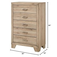 Acme Miquell 5Drawer Wooden Chest in Natural