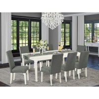 Dining Room Set Linen White DODR9LWH07