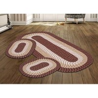 Better Trends Country Braid Collection 3 Piece Set Durable Stain Resistant Reversible Indoor Oval Area Rug 100 Polypropylene