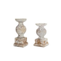 Stone Candle Holder Set of 2