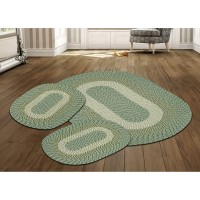 Better Trends country Braid collection 3 Piece Set Durable Stain Resistant Reversible Indoor Oval Area Rug 100 Polypropylene