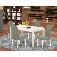 Dining Room Set Linen White CAEN5LWH06