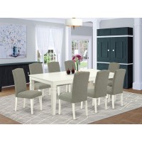 Dining Room Set Linen White LGEN9LWH06