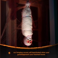 Joyin 35 Halloween Animated Hanging Corpse With Led Light Up Eyes Sound Effect For Indoor And Outdoor Decorations