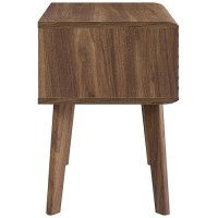 Modway Render Mid-Century Modern End Table Or Nightstand In Walnut