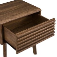 Modway Render Mid-Century Modern End Table Or Nightstand In Walnut