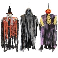 Joyin 3 Pack 35 Hanging Ghosts Witch Pumpkin Decor Hanging Halloween Decorations Outdoor Halloween Decor Scary Flying Witch