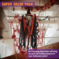 Joyin 3 Pack 35 Hanging Ghosts Witch Pumpkin Decor Hanging Halloween Decorations Outdoor Halloween Decor Scary Flying Witch