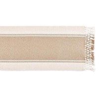 Dii Dobby Stripe Woven Table Runner, 13X72 (13X77.5, Fringe Included), Stone