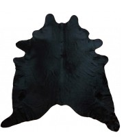 Homeroots Black Dyed Brazilian Cowhide Rug