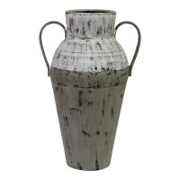 Stratton Home Decor S23720 Vase 95x12x1925 White Grey