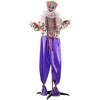 Haunted Hill Farm Lifesize Scary Animatronic Talking Clown With Motion Touch Activated Lights And Sounds Indoor Or Covered O