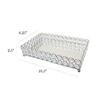 Elegant Designs Hg1010cHR Elipse crystal Decorative Mirrored Jewelry or Makeup cosmetic Perfume Vanity Organizer Tray chrome