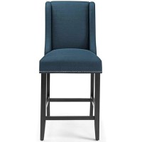 Modway Baron Fabric Upholstered Dining Counter-Height Bar Stool In Azure