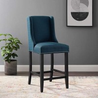 Modway Baron Fabric Upholstered Dining Counter-Height Bar Stool In Azure