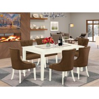 Dining Room Set Linen White CAFR7LWH18