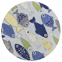 Homeroots Decor 76Inch Round Polyester Light Blue Area Rug