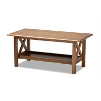 Baxton Studio Reese Traditional Transitional Walnut Brown Finished Rectangular Wood Coffee Table