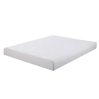 Benjara Full Size Mattress With Patterned Fabric Upholstery, White