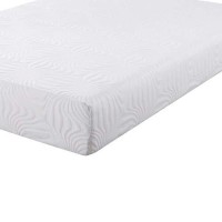 Benjara Full Size Mattress With Patterned Fabric Upholstery, White