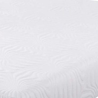 Benjara Full Size Mattress With Patterned Fabric Upholstery, White