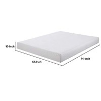 Benjara Full Size Mattress With Patterned Fabric Upholstery, White