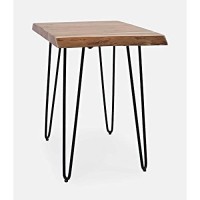 Jofran Nature'S Edge Modern Solid Wood Natural Live Edge Chairside End Table, Natural