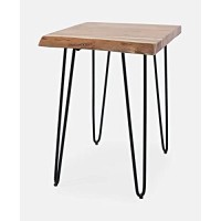 Jofran Nature'S Edge Modern Solid Wood Natural Live Edge Chairside End Table, Natural