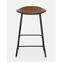 Jofran Nature'S Edge Solid Acacia Modern Backless Counter Height Barstool (Set Of 2), Chestnut