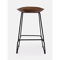 Jofran Nature'S Edge Solid Acacia Modern Backless Counter Height Barstool (Set Of 2), Chestnut