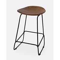 Jofran Nature'S Edge Solid Acacia Modern Backless Counter Height Barstool (Set Of 2), Chestnut