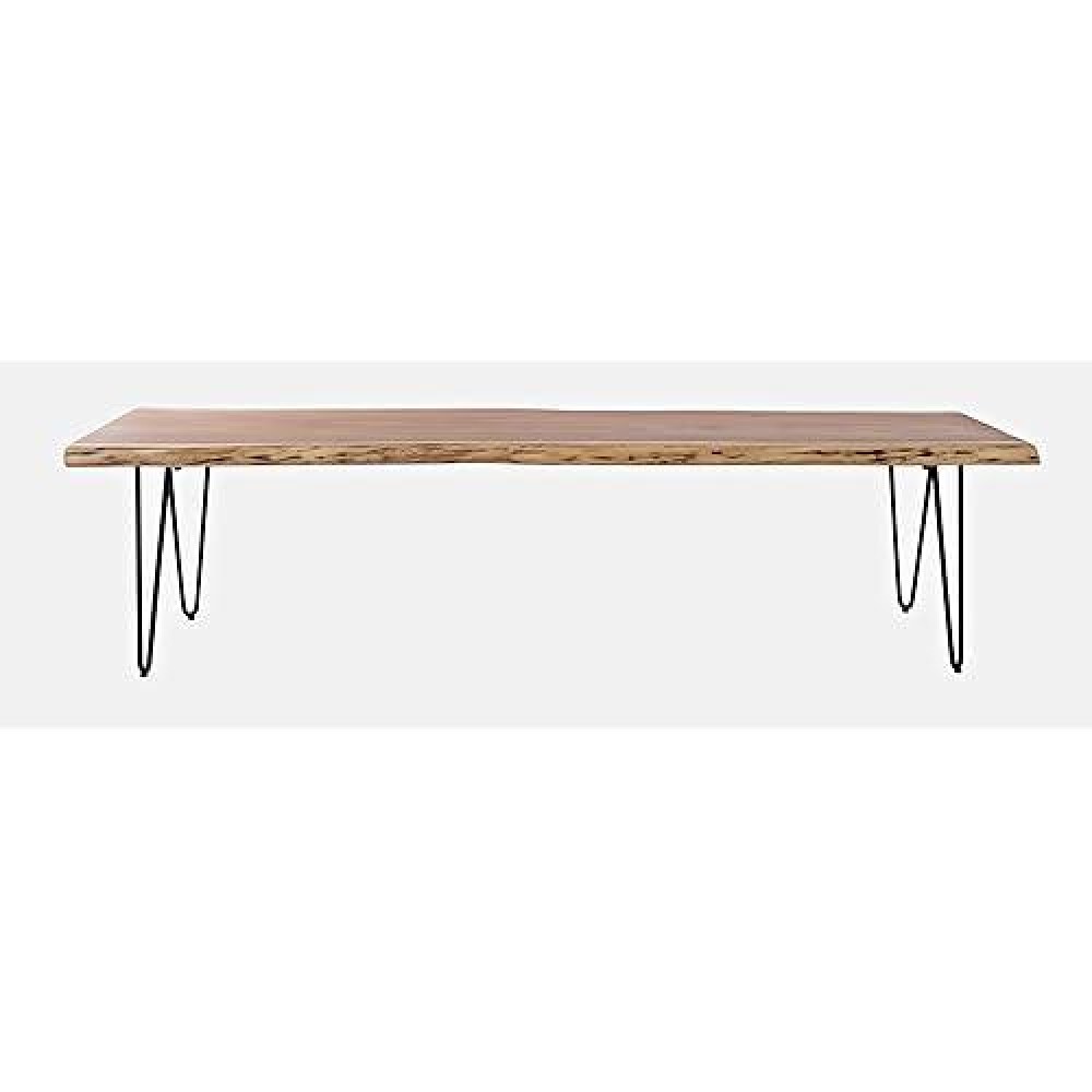 Jofran Nature'S Edge Solid Wood Modern Live Edge Bench For Dining Room Or Bedroom, Natural, 70