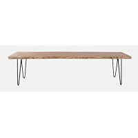 Jofran Nature'S Edge Solid Wood Modern Live Edge Bench For Dining Room Or Bedroom, Natural, 70