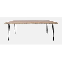 Jofran Nature'S Edge Modern Solid Wood Natural Live Edge Slab Kitchen Dining Table, Natural, 79