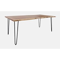 Jofran Nature'S Edge Modern Solid Wood Natural Live Edge Slab Kitchen Dining Table, Natural, 79