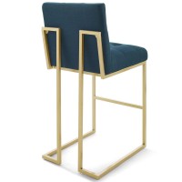 Privy Gold Stainless Steel Performance Velvet Bar Stool Set of 2