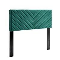 Modway Alyson Angular Channel Tufted Performance Velvet Full/Queen Headboard In Teal