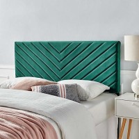 Modway Alyson Angular Channel Tufted Performance Velvet Full/Queen Headboard In Teal