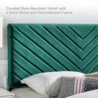 Modway Alyson Angular Channel Tufted Performance Velvet Full/Queen Headboard In Teal