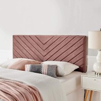 Modway Alyson Angular Channel Tufted Performance Velvet California King Headboard In Dusty Rose